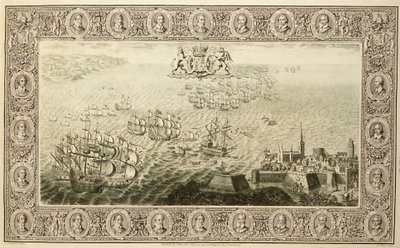 Armada (incisione da un arazzo), 1739 da John Pine